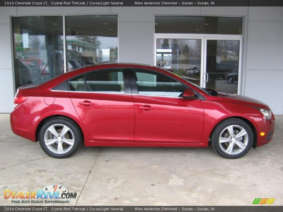2014 Chevrolet Cruze LT Crystal Red Tintcoat / Cocoa/Light Neutral Photo #2