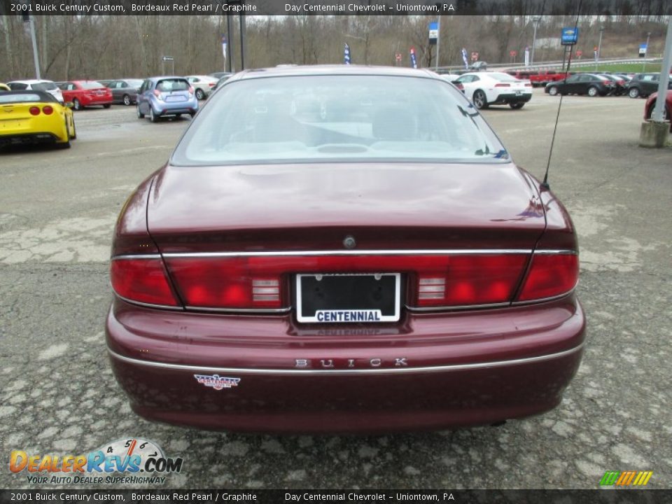 2001 Buick Century Custom Bordeaux Red Pearl / Graphite Photo #5