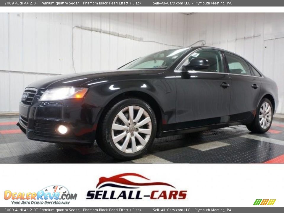 2009 Audi A4 2.0T Premium quattro Sedan Phantom Black Pearl Effect / Black Photo #1