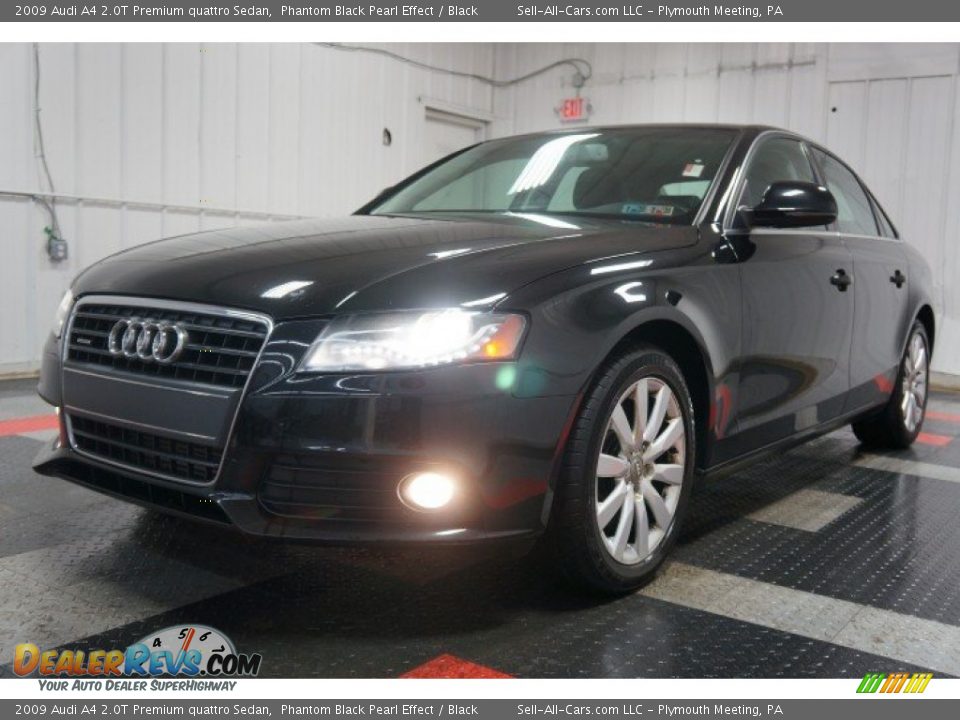 2009 Audi A4 2.0T Premium quattro Sedan Phantom Black Pearl Effect / Black Photo #3