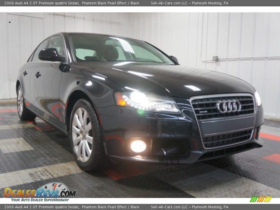 2009 Audi A4 2.0T Premium quattro Sedan Phantom Black Pearl Effect / Black Photo #5
