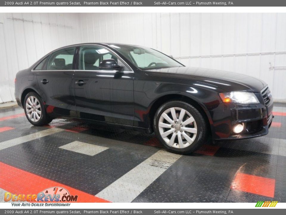 2009 Audi A4 2.0T Premium quattro Sedan Phantom Black Pearl Effect / Black Photo #6