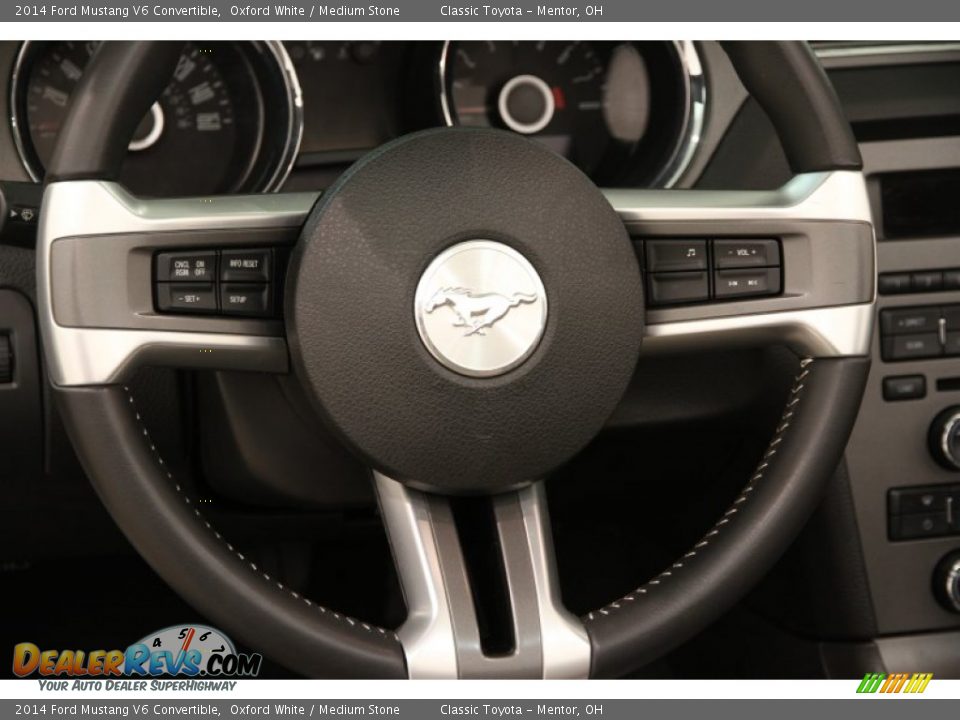 2014 Ford Mustang V6 Convertible Oxford White / Medium Stone Photo #7