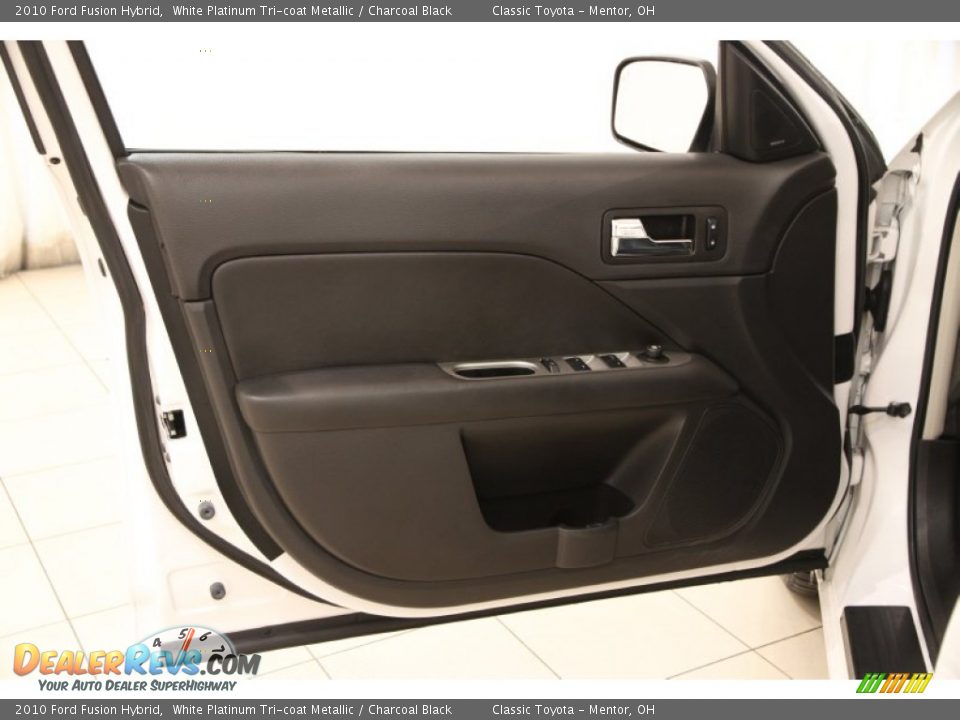 2010 Ford Fusion Hybrid White Platinum Tri-coat Metallic / Charcoal Black Photo #4