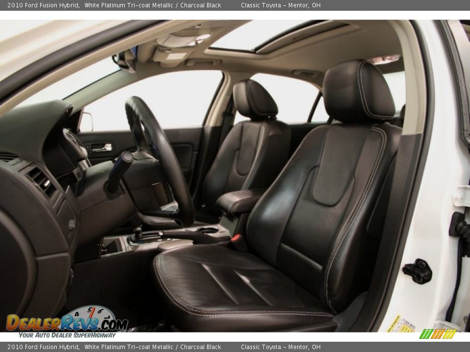2010 Ford Fusion Hybrid White Platinum Tri-coat Metallic / Charcoal Black Photo #5