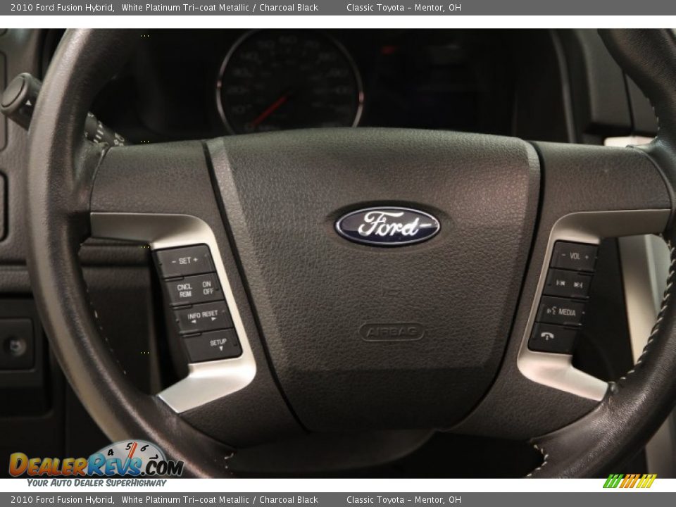2010 Ford Fusion Hybrid White Platinum Tri-coat Metallic / Charcoal Black Photo #6