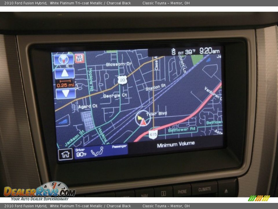 2010 Ford Fusion Hybrid White Platinum Tri-coat Metallic / Charcoal Black Photo #9