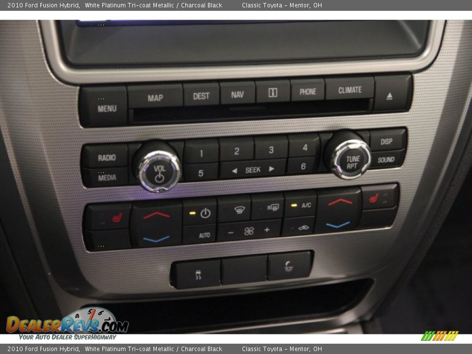 2010 Ford Fusion Hybrid White Platinum Tri-coat Metallic / Charcoal Black Photo #11