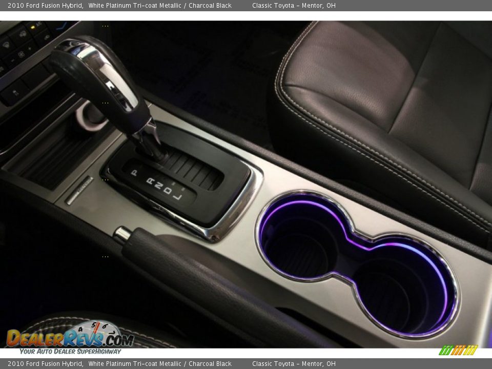 2010 Ford Fusion Hybrid White Platinum Tri-coat Metallic / Charcoal Black Photo #12