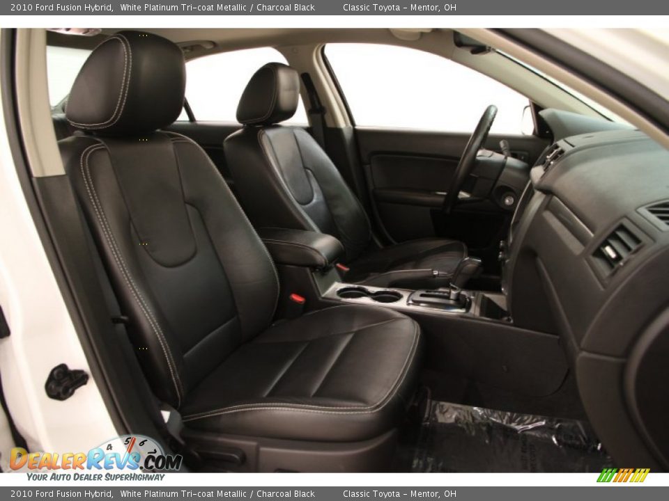 2010 Ford Fusion Hybrid White Platinum Tri-coat Metallic / Charcoal Black Photo #13
