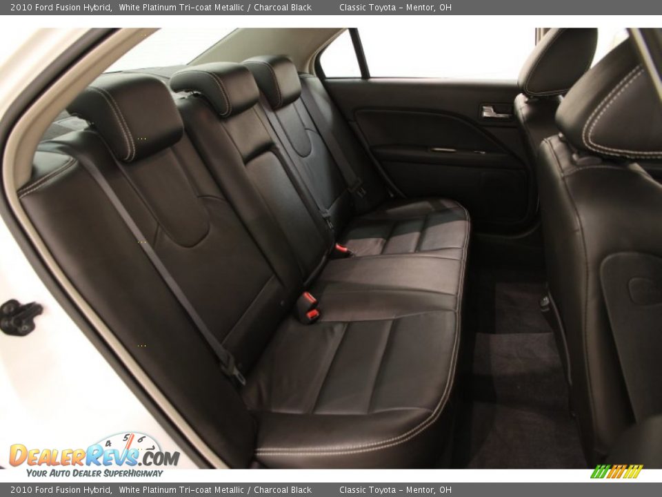 2010 Ford Fusion Hybrid White Platinum Tri-coat Metallic / Charcoal Black Photo #14