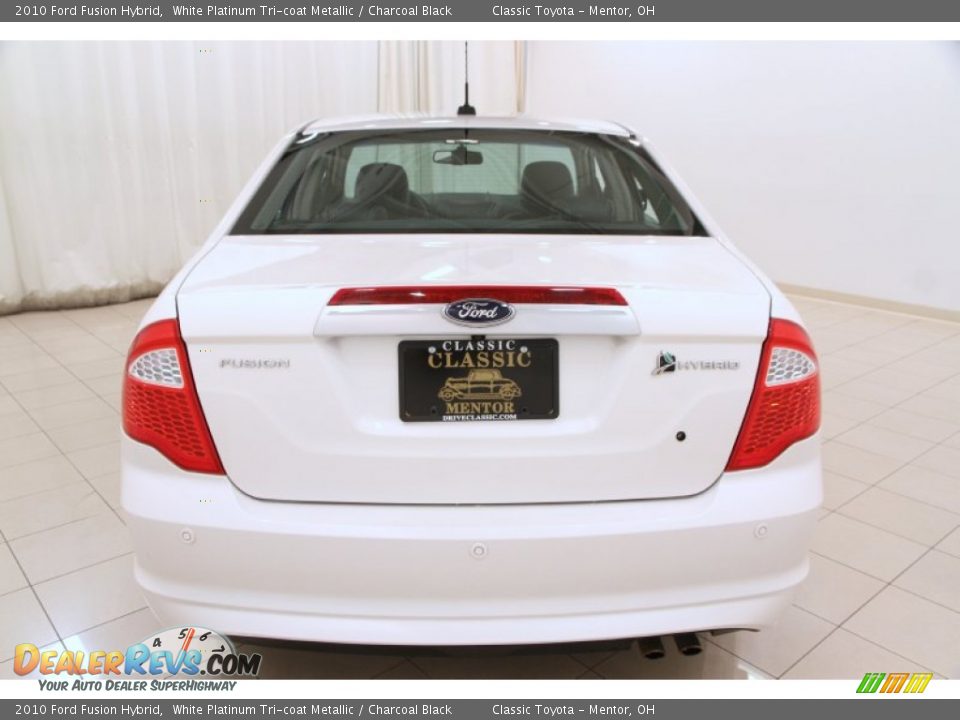 2010 Ford Fusion Hybrid White Platinum Tri-coat Metallic / Charcoal Black Photo #16