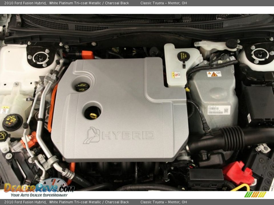 2010 Ford Fusion Hybrid White Platinum Tri-coat Metallic / Charcoal Black Photo #17