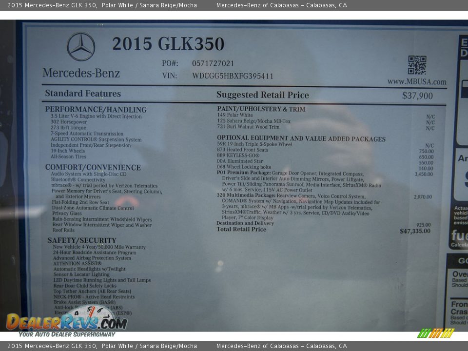 2015 Mercedes-Benz GLK 350 Polar White / Sahara Beige/Mocha Photo #11