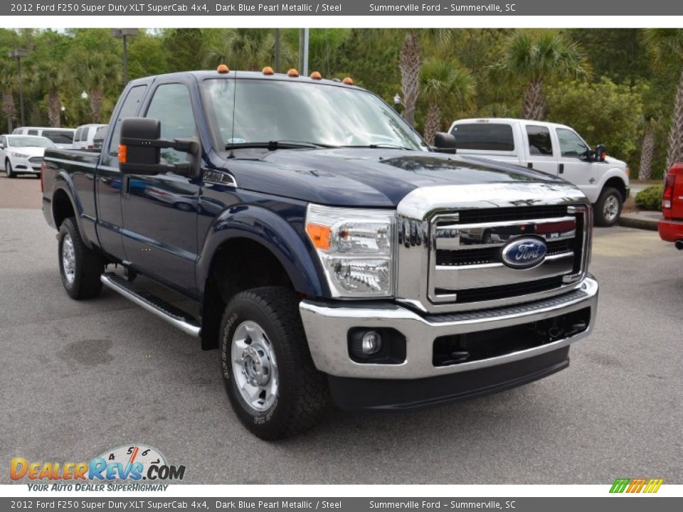 2012 Ford F250 Super Duty XLT SuperCab 4x4 Dark Blue Pearl Metallic / Steel Photo #1