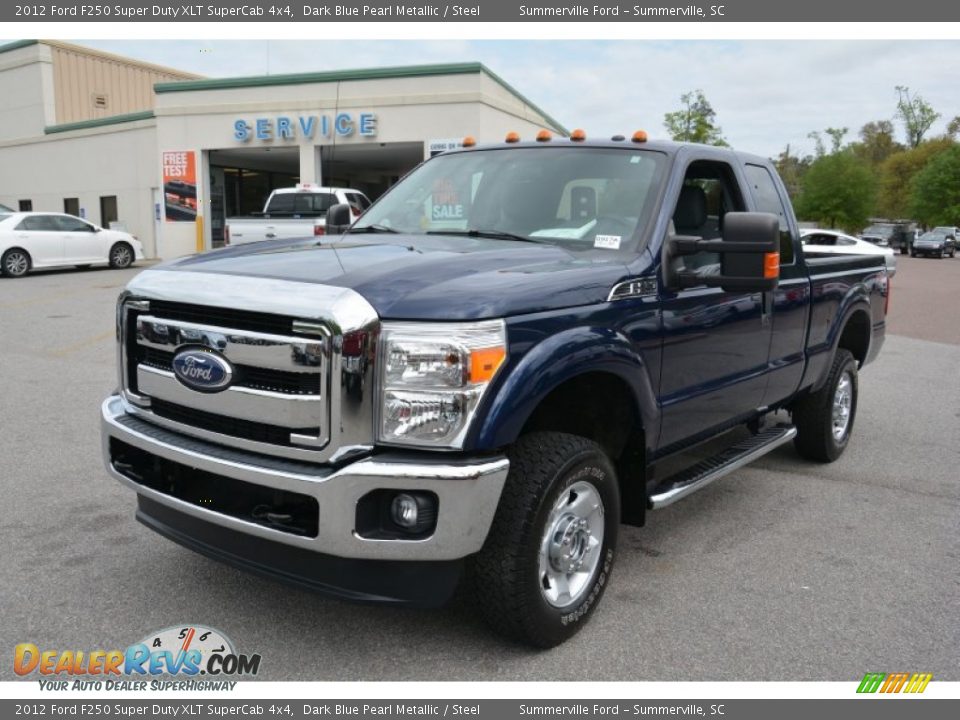 2012 Ford F250 Super Duty XLT SuperCab 4x4 Dark Blue Pearl Metallic / Steel Photo #7