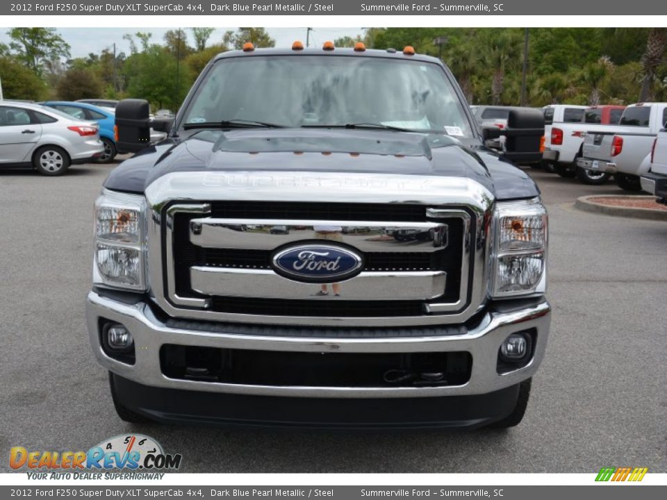 2012 Ford F250 Super Duty XLT SuperCab 4x4 Dark Blue Pearl Metallic / Steel Photo #8