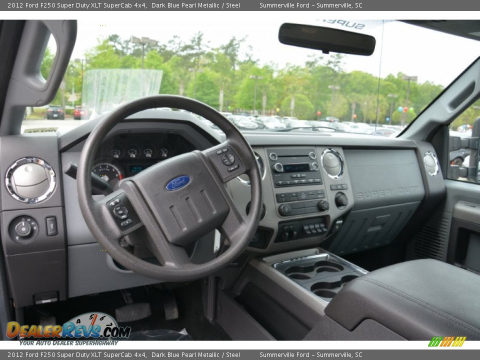 2012 Ford F250 Super Duty XLT SuperCab 4x4 Dark Blue Pearl Metallic / Steel Photo #9
