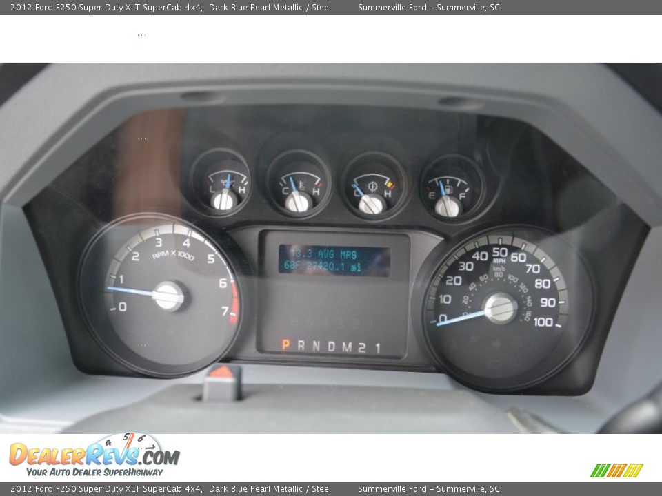 2012 Ford F250 Super Duty XLT SuperCab 4x4 Dark Blue Pearl Metallic / Steel Photo #26