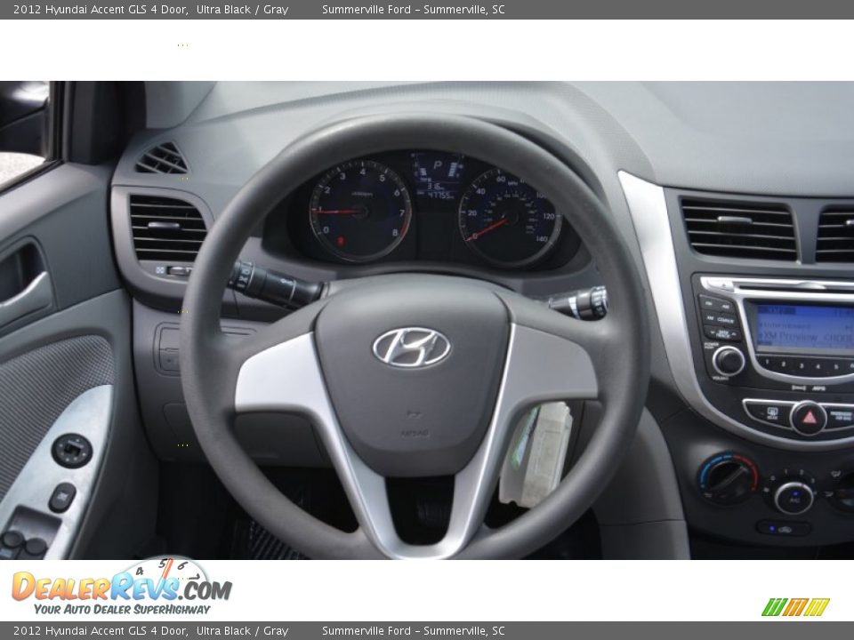 2012 Hyundai Accent GLS 4 Door Ultra Black / Gray Photo #10