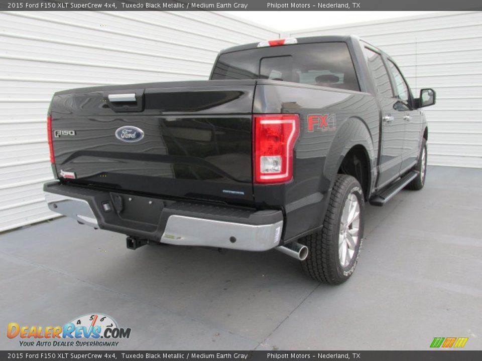 2015 Ford F150 XLT SuperCrew 4x4 Tuxedo Black Metallic / Medium Earth Gray Photo #4