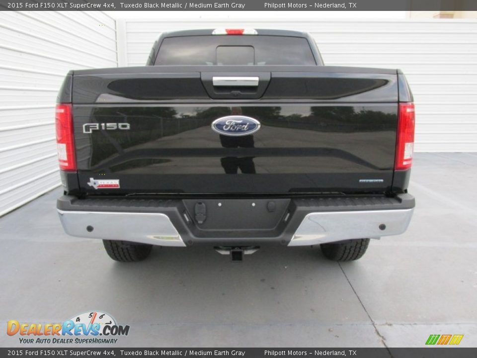 2015 Ford F150 XLT SuperCrew 4x4 Tuxedo Black Metallic / Medium Earth Gray Photo #5