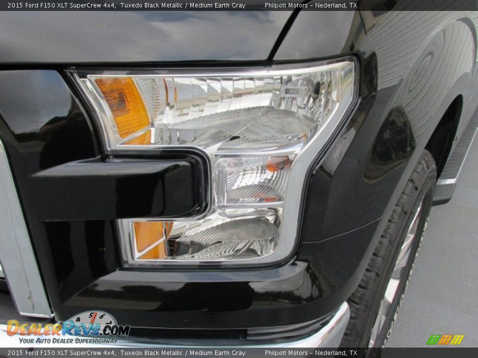 2015 Ford F150 XLT SuperCrew 4x4 Tuxedo Black Metallic / Medium Earth Gray Photo #9