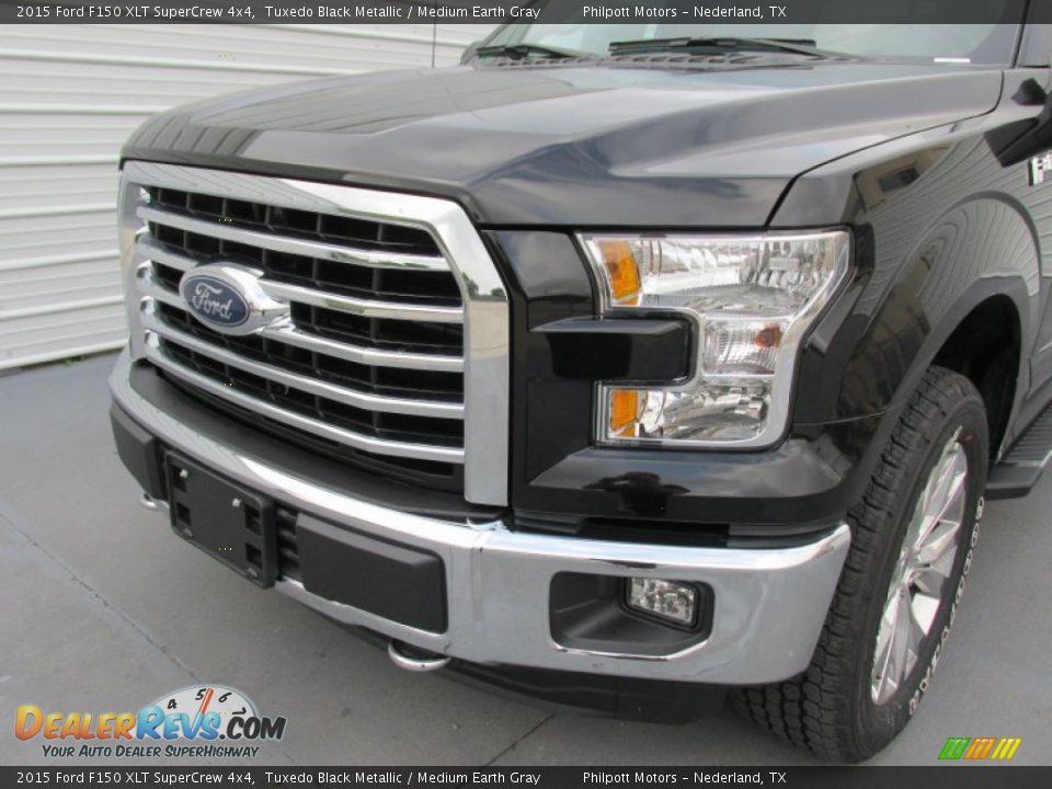 2015 Ford F150 XLT SuperCrew 4x4 Tuxedo Black Metallic / Medium Earth Gray Photo #10