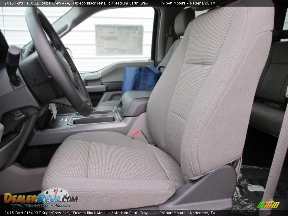 2015 Ford F150 XLT SuperCrew 4x4 Tuxedo Black Metallic / Medium Earth Gray Photo #25