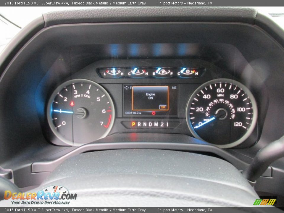 2015 Ford F150 XLT SuperCrew 4x4 Tuxedo Black Metallic / Medium Earth Gray Photo #34