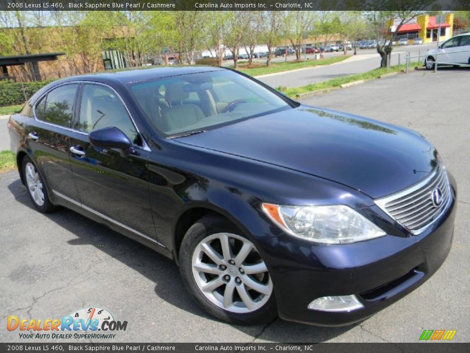 2008 Lexus LS 460 Black Sapphire Blue Pearl / Cashmere Photo #3