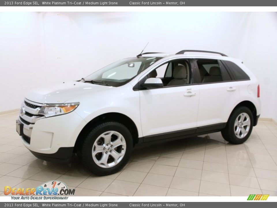 2013 Ford Edge SEL White Platinum Tri-Coat / Medium Light Stone Photo #3