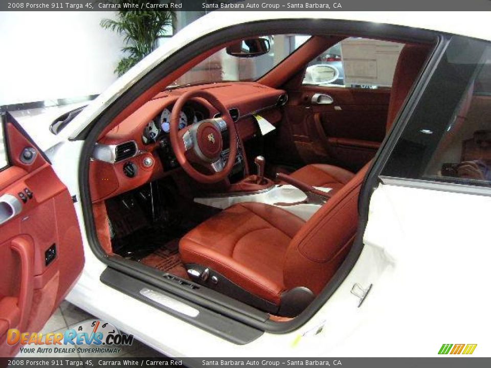 2008 Porsche 911 Targa 4S Carrara White / Carrera Red Photo #4