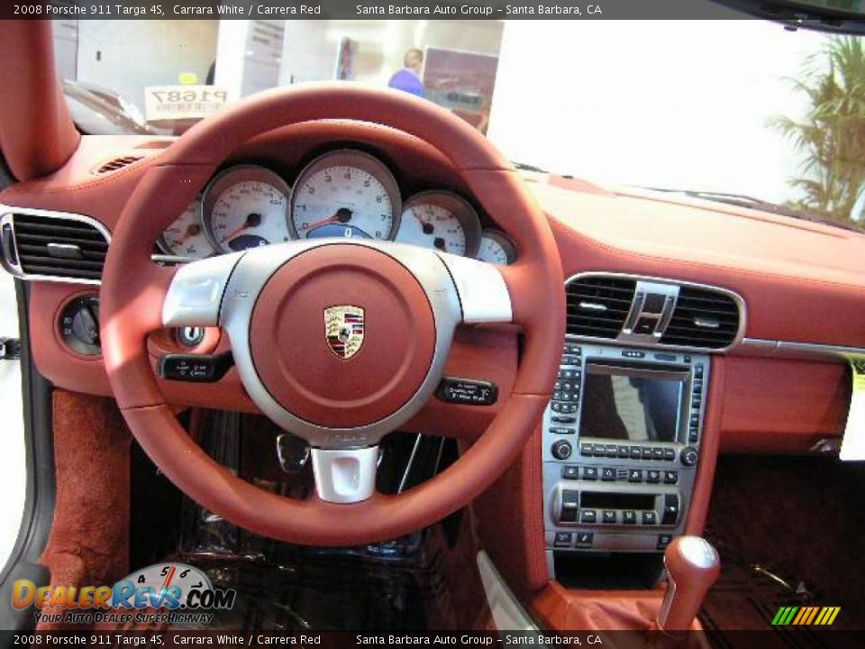 2008 Porsche 911 Targa 4S Carrara White / Carrera Red Photo #5