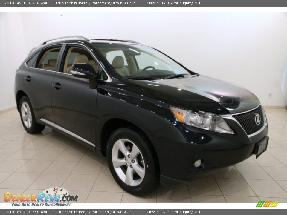 2010 Lexus RX 350 AWD Black Sapphire Pearl / Parchment/Brown Walnut Photo #1