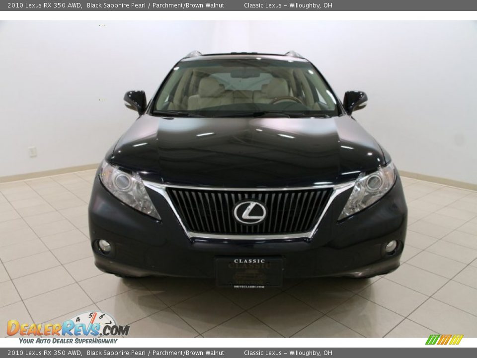 2010 Lexus RX 350 AWD Black Sapphire Pearl / Parchment/Brown Walnut Photo #2
