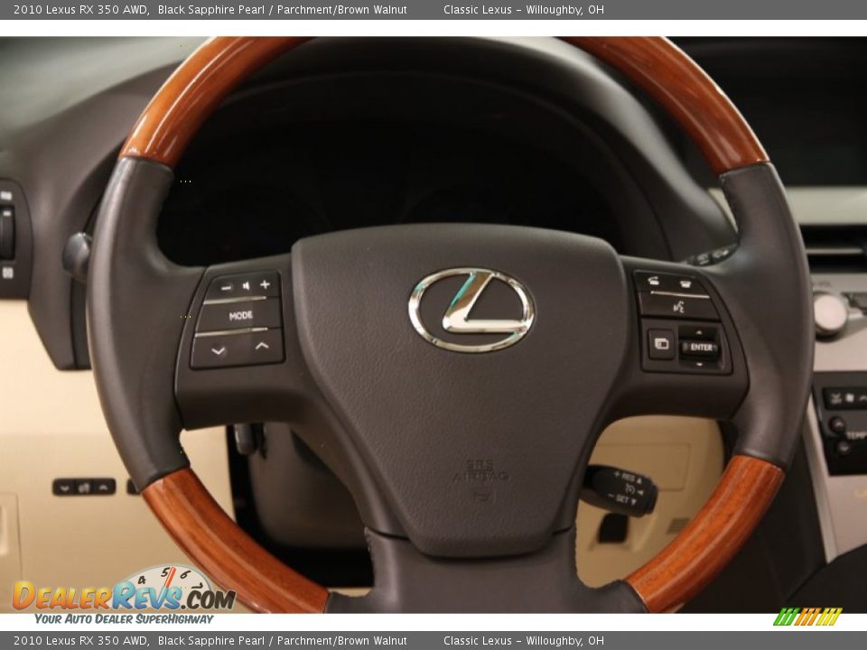 2010 Lexus RX 350 AWD Black Sapphire Pearl / Parchment/Brown Walnut Photo #6