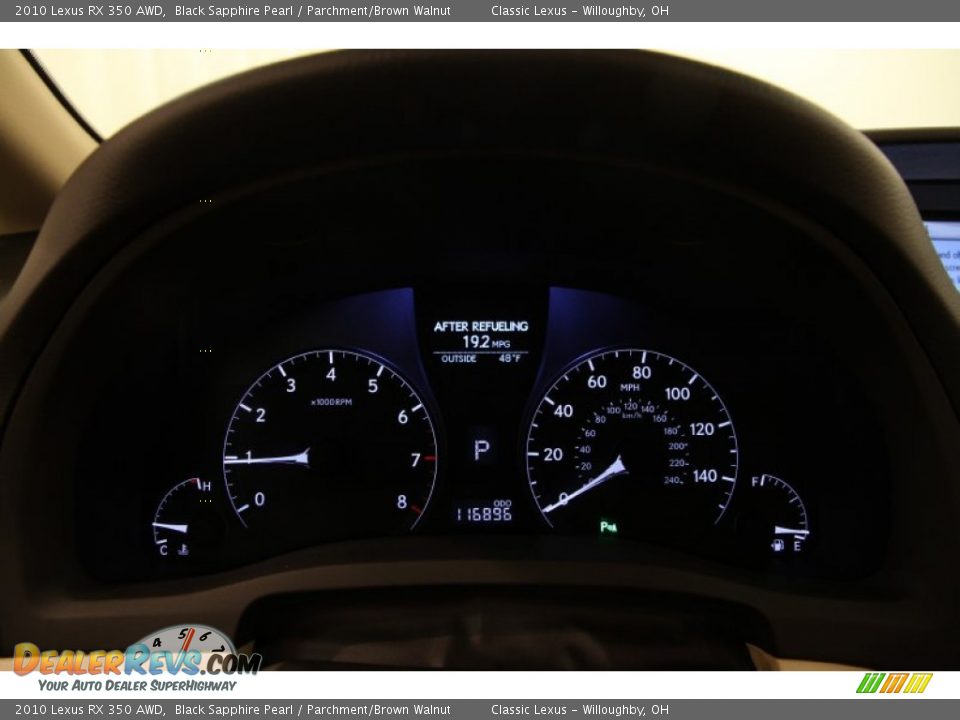 2010 Lexus RX 350 AWD Black Sapphire Pearl / Parchment/Brown Walnut Photo #7