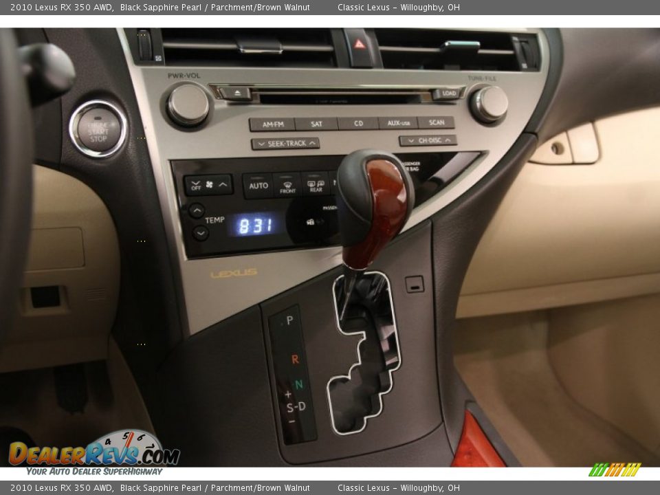 2010 Lexus RX 350 AWD Black Sapphire Pearl / Parchment/Brown Walnut Photo #8