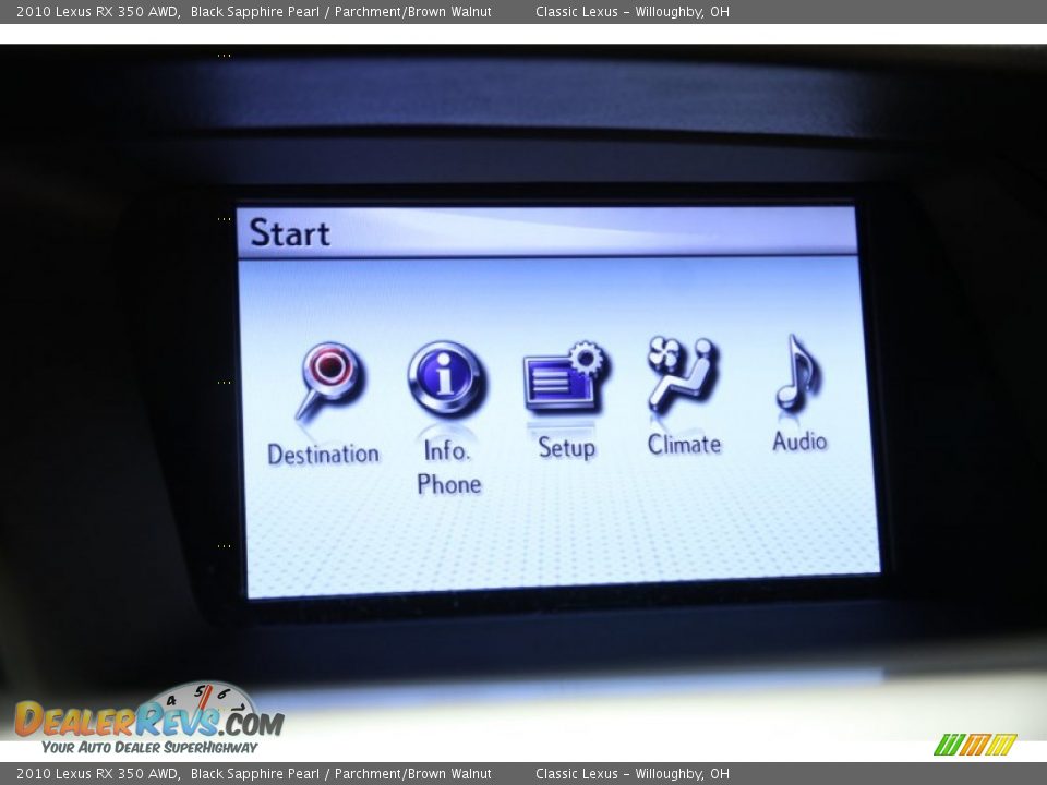 2010 Lexus RX 350 AWD Black Sapphire Pearl / Parchment/Brown Walnut Photo #9