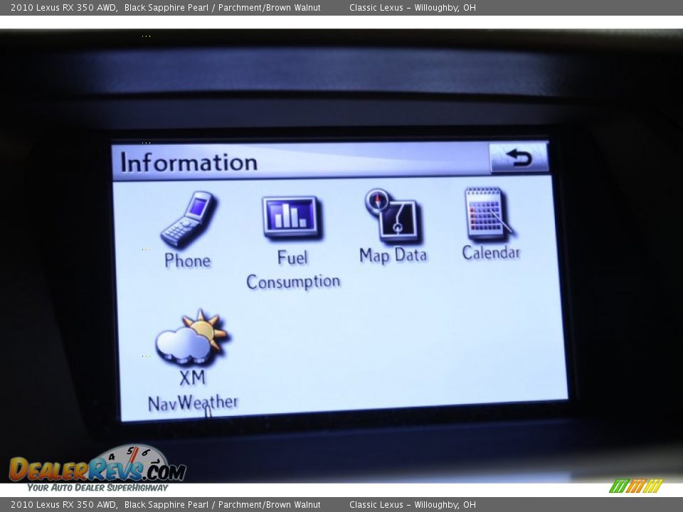 2010 Lexus RX 350 AWD Black Sapphire Pearl / Parchment/Brown Walnut Photo #10