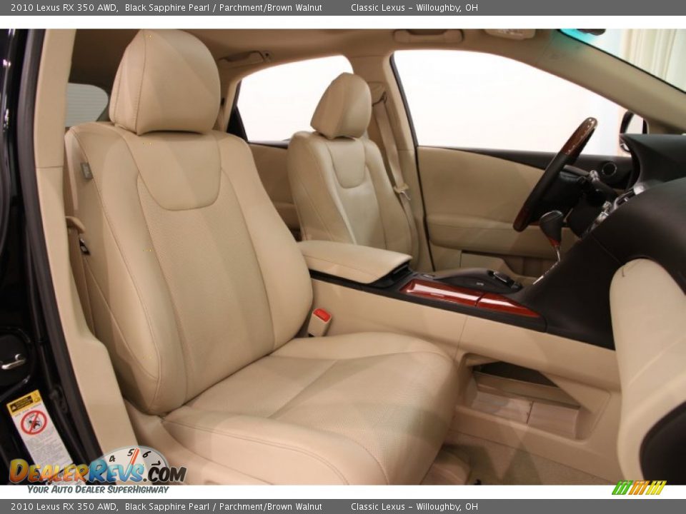 2010 Lexus RX 350 AWD Black Sapphire Pearl / Parchment/Brown Walnut Photo #15