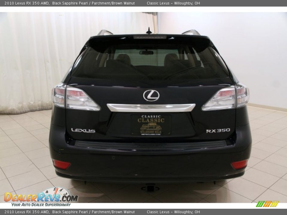 2010 Lexus RX 350 AWD Black Sapphire Pearl / Parchment/Brown Walnut Photo #18