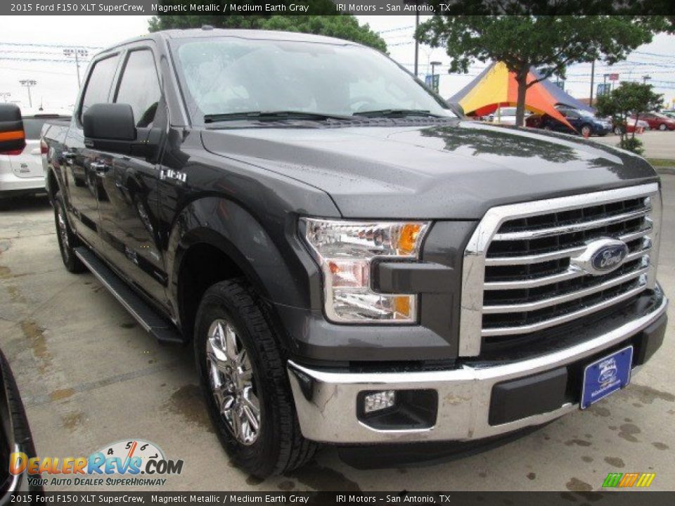 2015 Ford F150 XLT SuperCrew Magnetic Metallic / Medium Earth Gray Photo #1