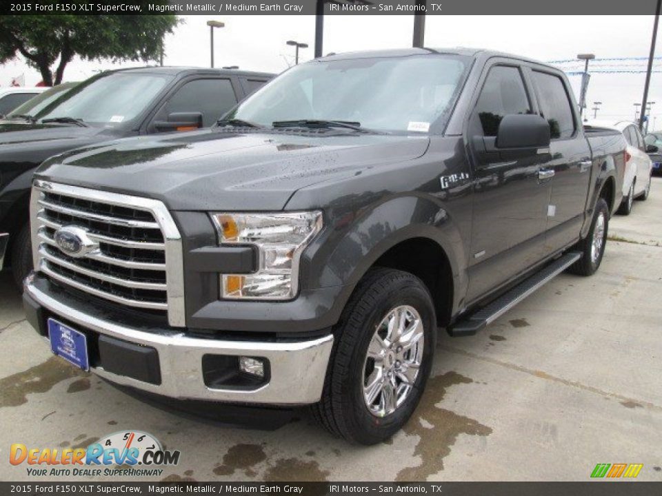 2015 Ford F150 XLT SuperCrew Magnetic Metallic / Medium Earth Gray Photo #7
