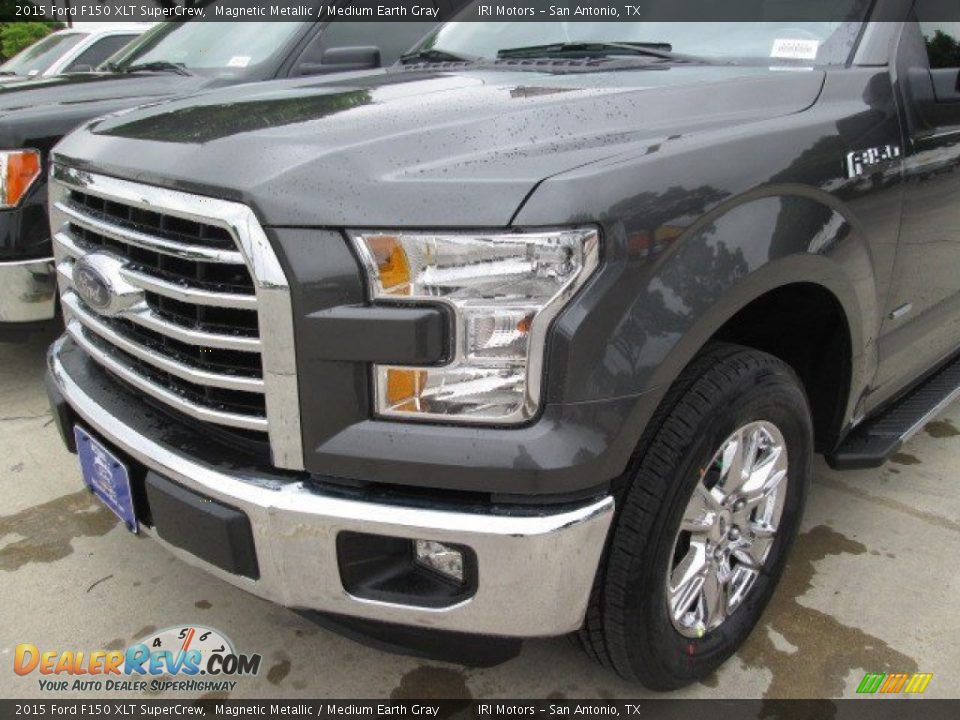 2015 Ford F150 XLT SuperCrew Magnetic Metallic / Medium Earth Gray Photo #8