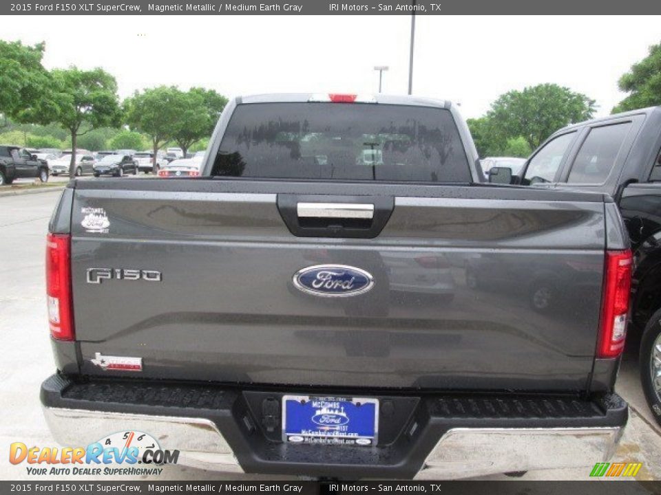 2015 Ford F150 XLT SuperCrew Magnetic Metallic / Medium Earth Gray Photo #13