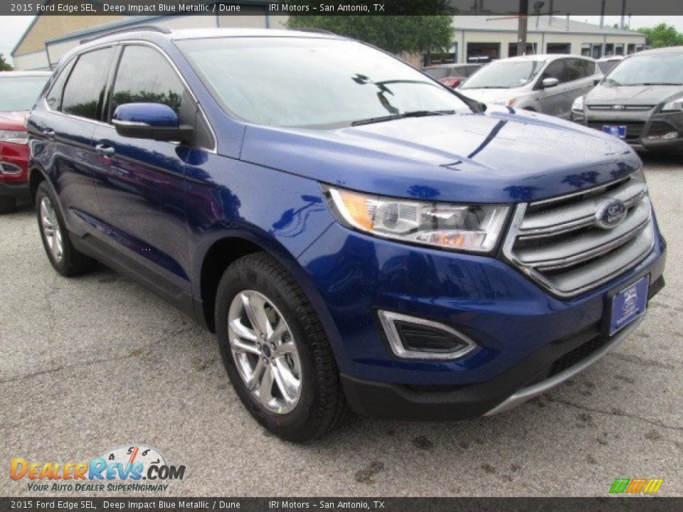 2015 Ford Edge SEL Deep Impact Blue Metallic / Dune Photo #1