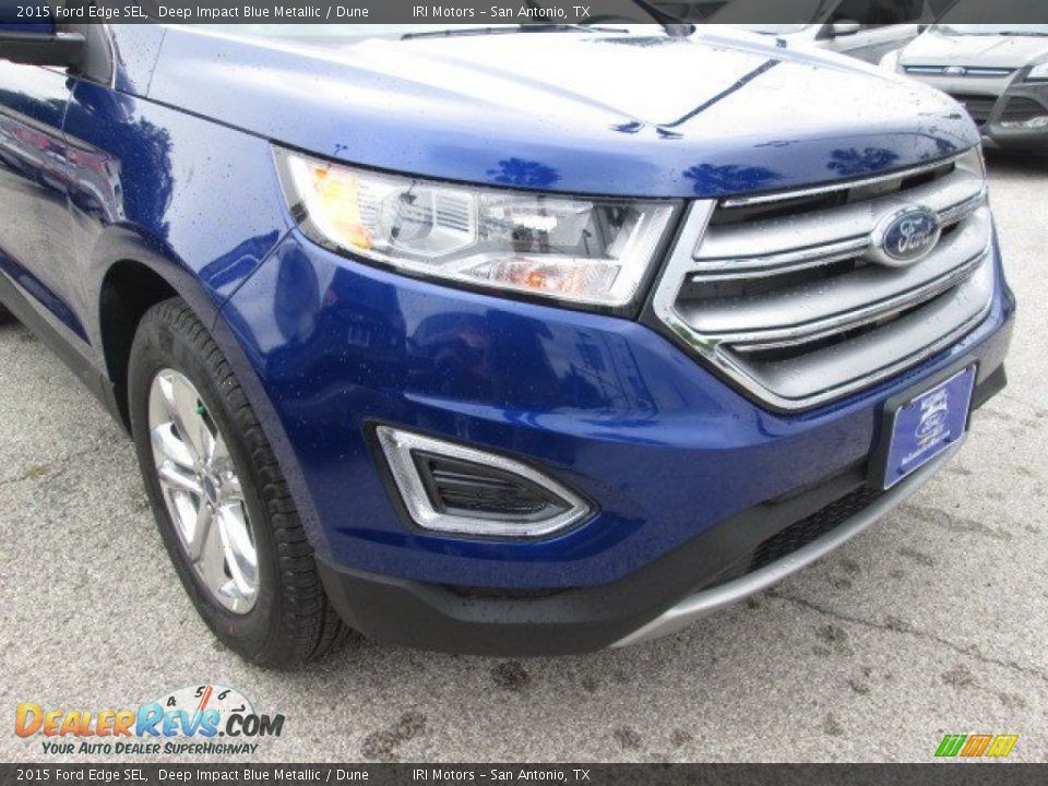 2015 Ford Edge SEL Deep Impact Blue Metallic / Dune Photo #2
