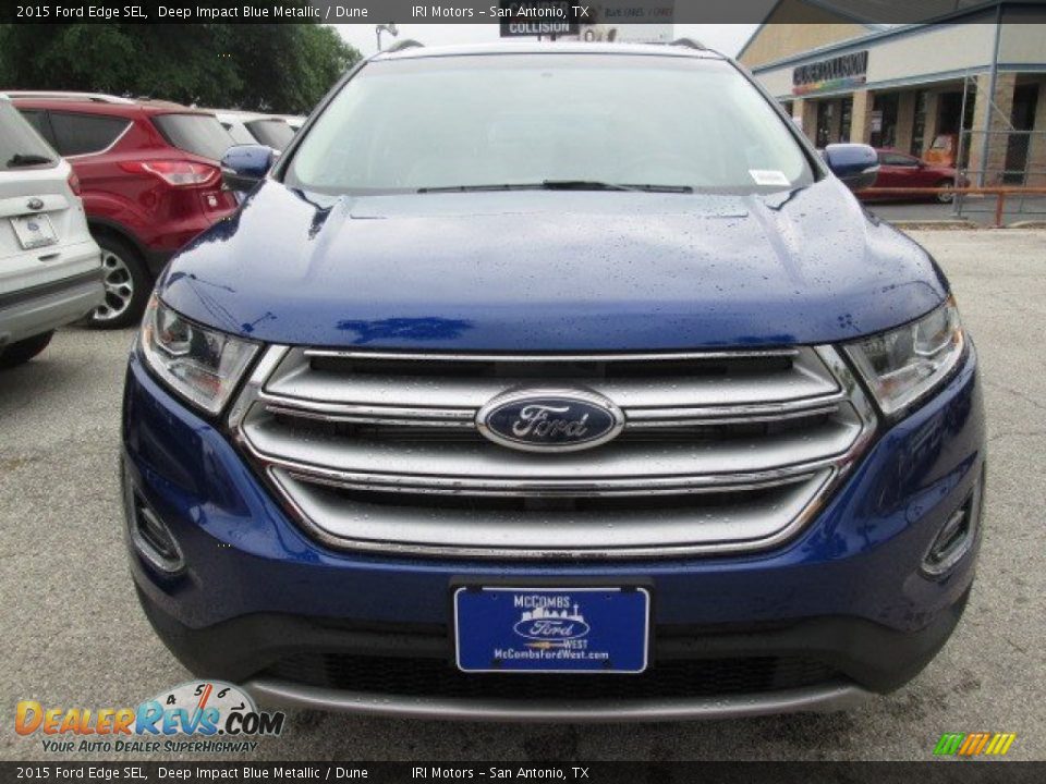 2015 Ford Edge SEL Deep Impact Blue Metallic / Dune Photo #5